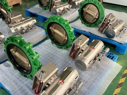 নিউম্যাটিক লাগ বাটারফ্লাই ভালভ অ্যালুমিনিয়াম ব্রোঞ্জ ইPDM সিল ২-২৪ ইঞ্চি