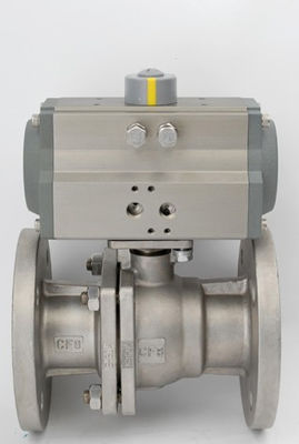 2-PC Flanged End Pneumatic Actuated Ball Valve with ISO5211 Standard for DN15-DN300 Industrial Applications