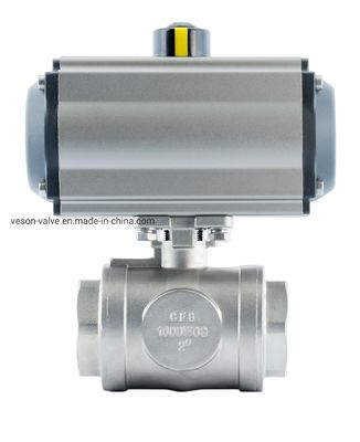 3-WAY Pneumatic Actuated Ball Valve with Pn40 Pressure Rating and 1000WOG for Industrial Applications