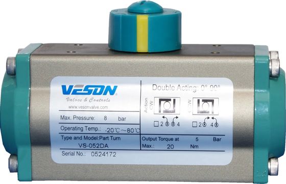 VESON Brand ISO5211 & DIN3337 Standard Pneumatic Actuator with Epoxy Coated End Cap and High Performance Springs
