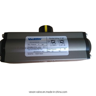 ISO5211/DIN3337 সঙ্গতিপূর্ণ VDI/VDE3845 সঙ্গতিপূর্ণ হার্ড অ্যানোডাইজড র‍্যাক পিনিয়ন নিউম্যাটিক অ্যাকচুয়েটর, ডাবল অ্যাকটিং স্প্রিং রিটার্ন সহ