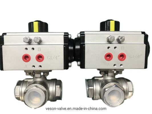 স্টেইনলেস স্টীল 316 ফুল পোর্ট আইএসও 5211 স্ট্যান্ডার্ড ফ্ল্যাঞ্জড এন্ড সহ নিউম্যাটিক বল ভালভ