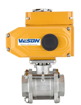 ২-পিস স্ক্রু করা প্রান্ত, ANSI ক্লাস ১৫০-৯০০ রেটিং এবং ফিমেল থ্রেড সংযোগ সহ বৈদ্যুতিক অ্যাকচুয়েটেড বল ভালভ