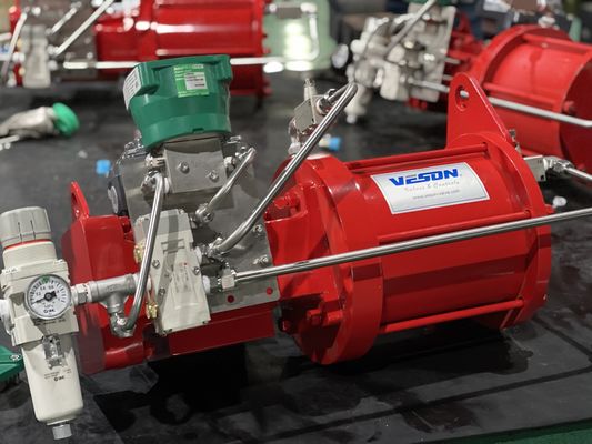 পাইপলাইন ভালভের বায়ুসংক্রান্ত actuator ধাতব বসানো বল ভালভ স্প্রিং রিটার্ন বায়ুসংক্রান্ত actuator VSF সিরিজ