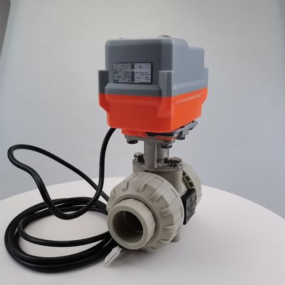 1.6MPa PPH UPVC বৈদ্যুতিক Actuated বল ভালভ প্রতিরোধের মিনি মোটর ভালভ পরিধান